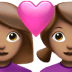 👩🏽‍❤️‍👩🏽 couple with heart: woman, woman, medium skin tone display on Apple